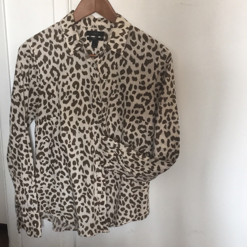 J. Crew Perfect Linen/Cotton shirt blouse